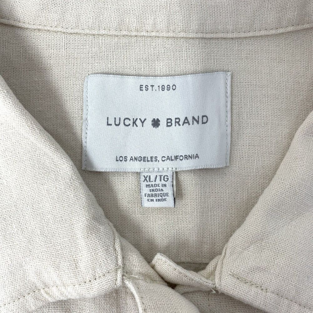 Lucky Brand Ivory Cropped Utility Linen Blend Women's Jacket w/ Pockets Size XL - Picture 7 of 11